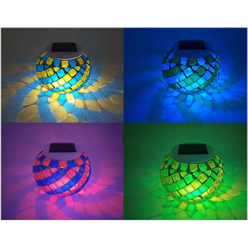 Lumière décorative extérieure LED avec design en spirale de motif de vitrail créatif solaire 