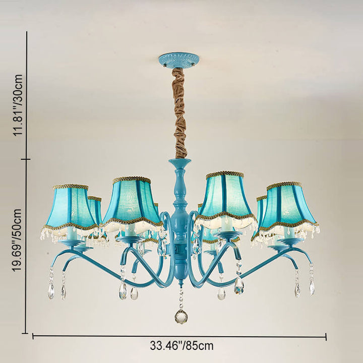 Modern Creative Cone Iron Crystal Fabric 5/6/8 Light Chandelier