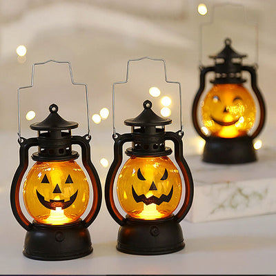 Décorations de lanternes LED citrouille d'horreur d'Halloween lampe portative 