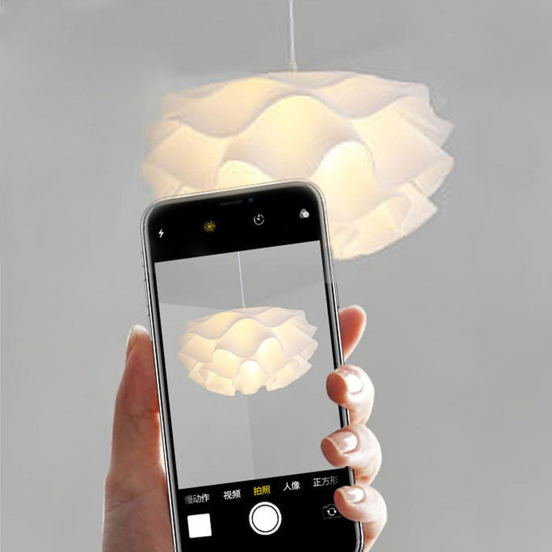 Moderno minimalista floral pétalo colgante de acrílico de múltiples capas con 1 luz 