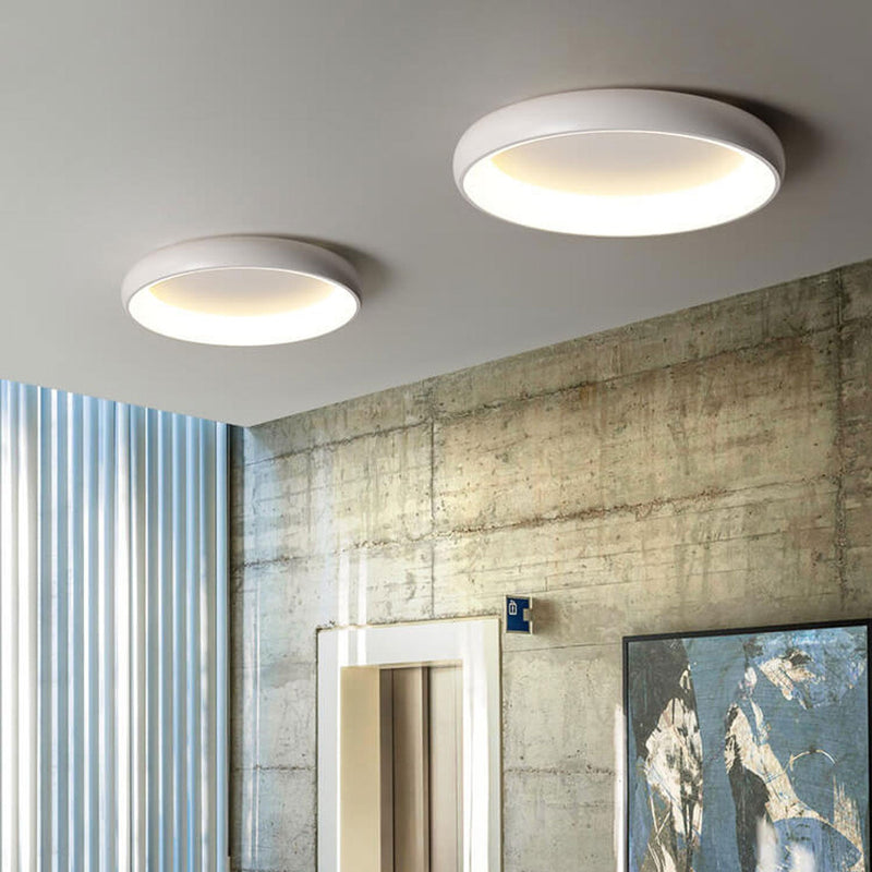 Modern Minimalist Round Aluminum Acrylic LED Flush Mount Ceiling Light