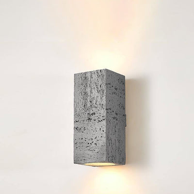 Retro Wabi-sabi Square Column Hand Sculpted LED Wall Sconce Lamp