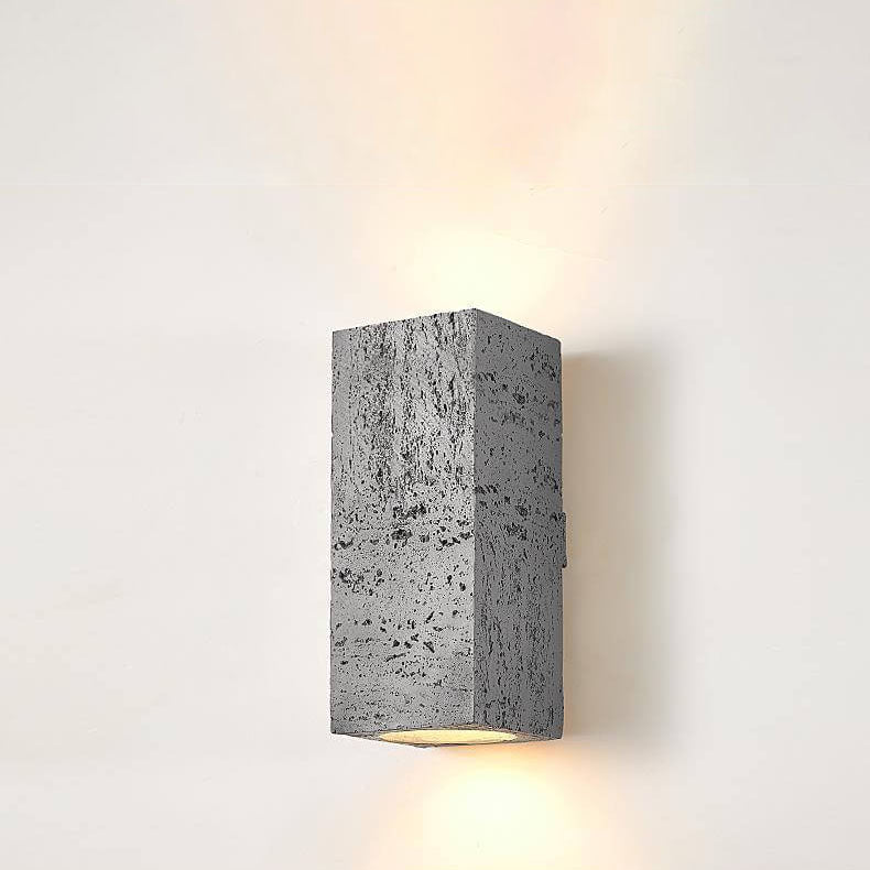 Retro Wabi-sabi Square Column Hand Sculpted LED Wall Sconce Lamp