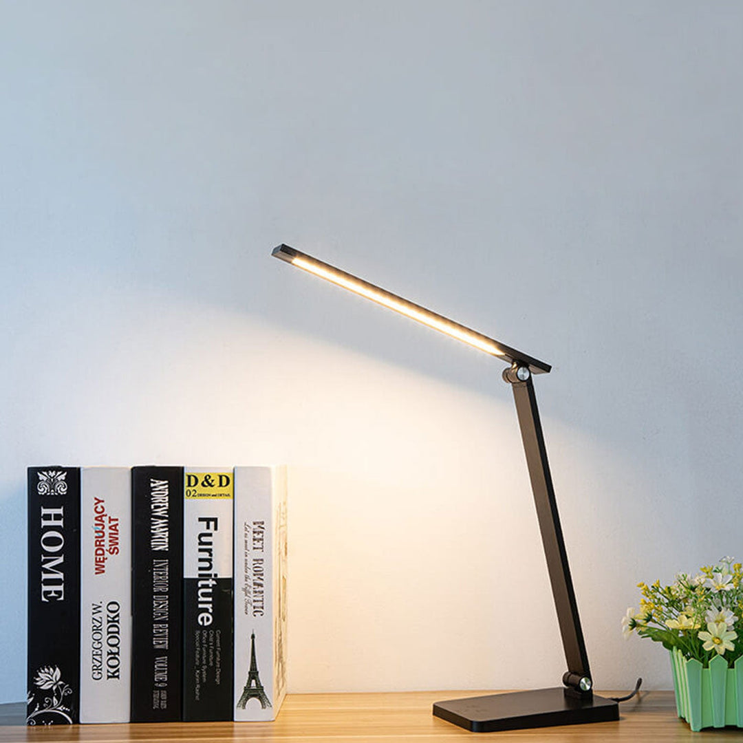 Lampe de bureau LED en aluminium pliable créative avec variateur tactile 