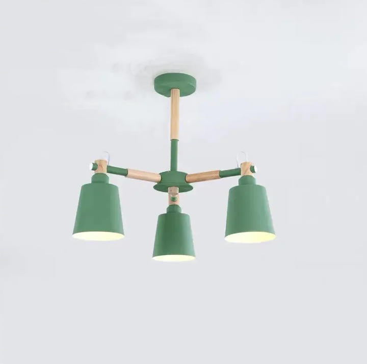 Nordische moderne Mode kreative Massivholz Macaron 3/6/8 Lichter Kronleuchter 