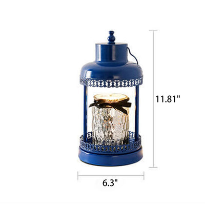 Retro Light Luxury Metal Lantern  Bottle Melting Wax Table Lamp