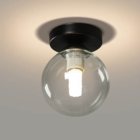 Nordic Glass Orb 1-Light LED Semi-Flush Mount Ceiling Light