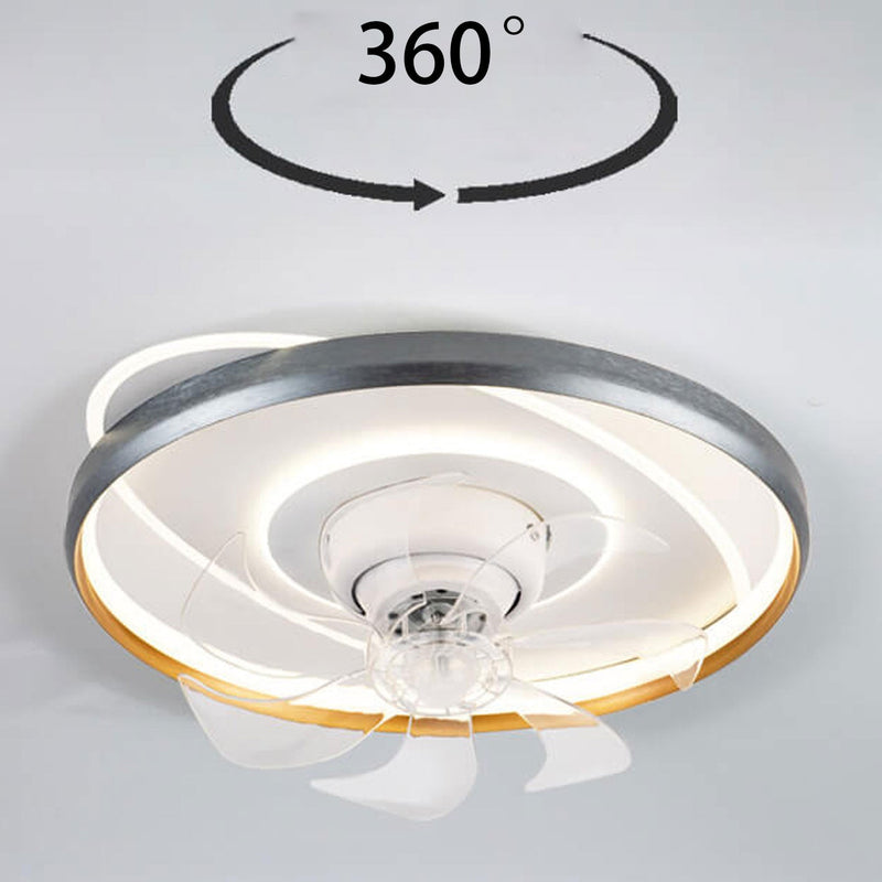 Nordic Rotatable Round Acrylic LED Flush Mount Ceiling Fan Light