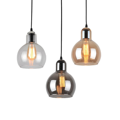 Vintage Clear Gourd Glass 1-Light Pendant Light
