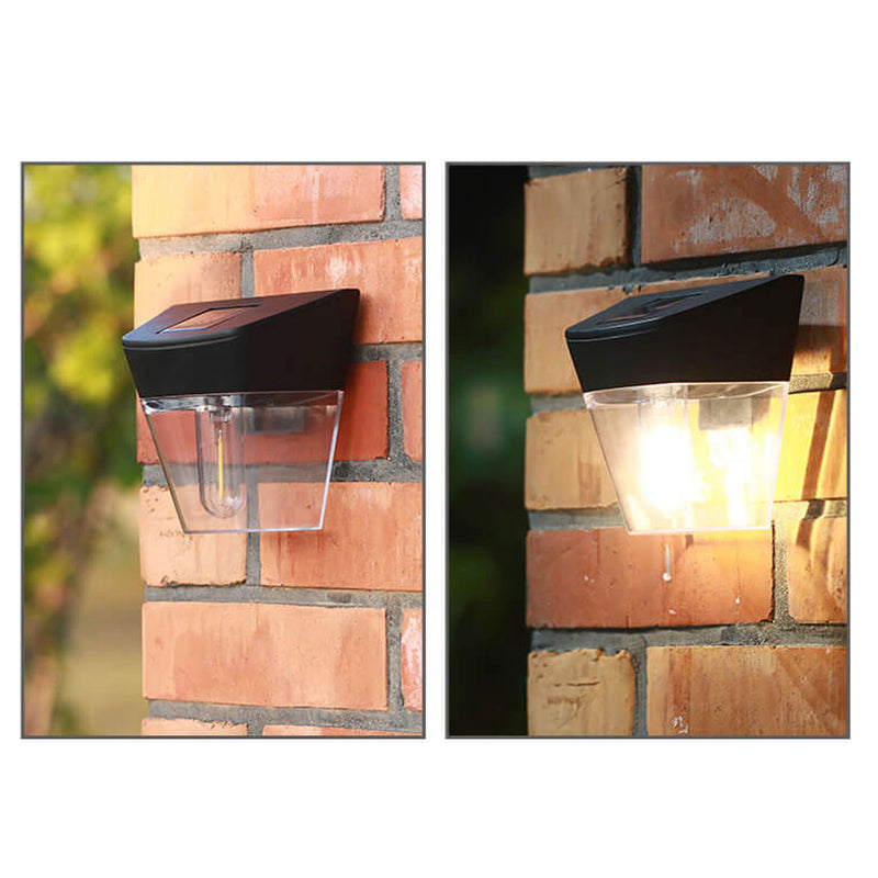 Solar ABS Clear Trapezoid Outdoor Waterproof LED Wall Sconce Lamp