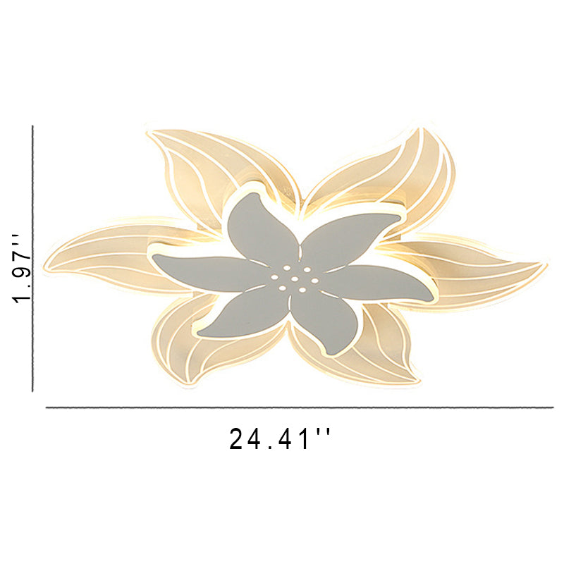 Modern Art Deco Acrylic Double Layer Flower Shade LED Flush Mount Light