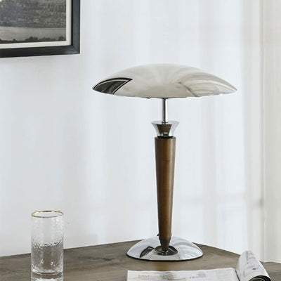 Lampe de table à 1 lumière minimaliste japonaise en bois massif 
