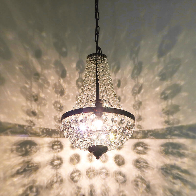 Industrielle Eisenkristall-Pendelleuchte Dekorative 1-Licht-Pendelleuchte 