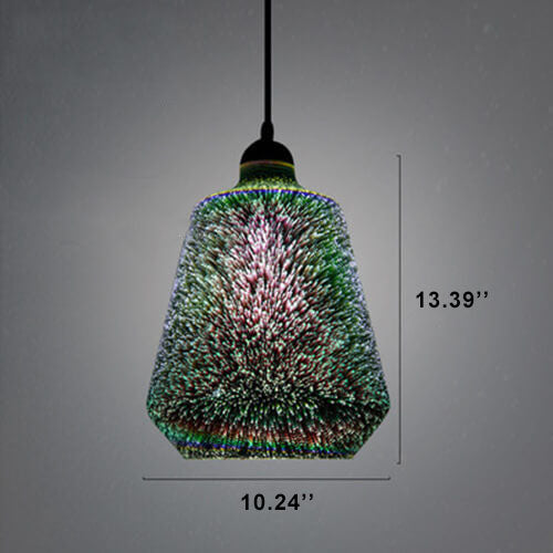 Modern Creative 3D Stained Fireworks Glass Jar 1-Light Pendant Light