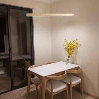 Modern Simple Log Long Strip Island Light LED Chandelier