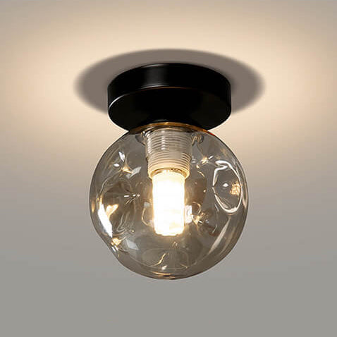 Nordic Glass Orb 1-Light LED Semi-Flush Mount Ceiling Light