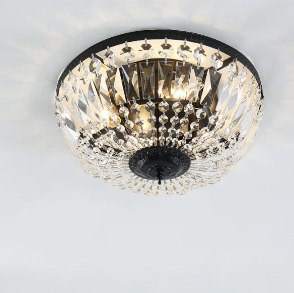 Vintage Round Crystal 4/6 Light Flush Mount Ceiling Light