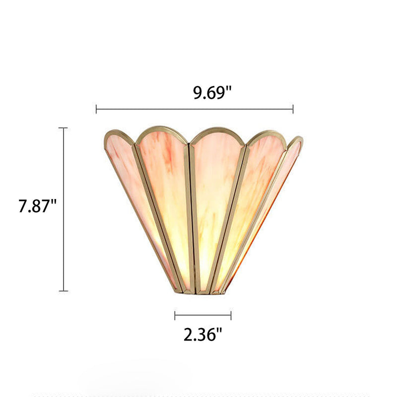 Nordic Minimalist Brass Glass 1-Light Wall Sconce Lamp