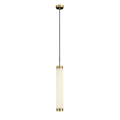 Modern Minimalist Marble Pipe Shaped 1-Light White Pendant Light