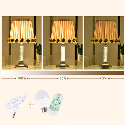 Lampe de Table 1 Lumière à Télécommande Réglable en Luminosité Cristal Européen 