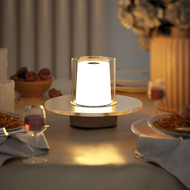 Lampe de Table Moderne à Bougie LED Cylindrique de Luxe Léger 
