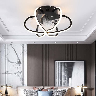 Industrial Nordic Stereo Petal Design LED Flush Mount Ceiling Fan Light