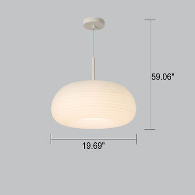 Modern Minimalist Pure White Round Iron PE LED Pendant Light