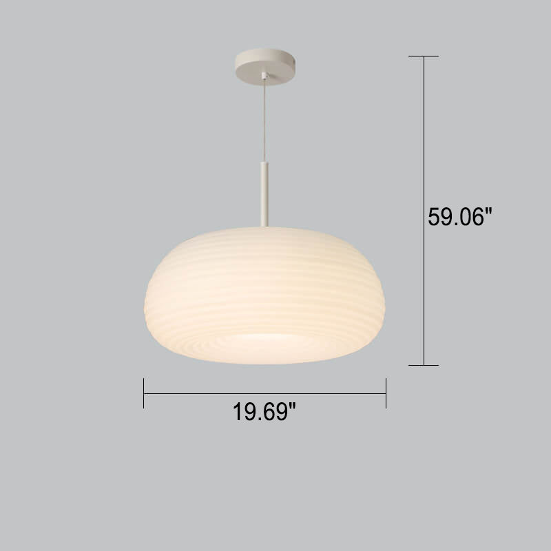 Modern Minimalist Pure White Round Iron PE LED Pendant Light