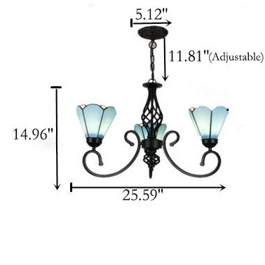 European Creative Tiffany Glass 3/5/6/8 Lights Chandelier