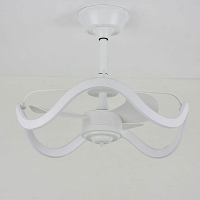 Modern Light Luxury Circular Inverter Silent Downrods Ceiling Fan Light