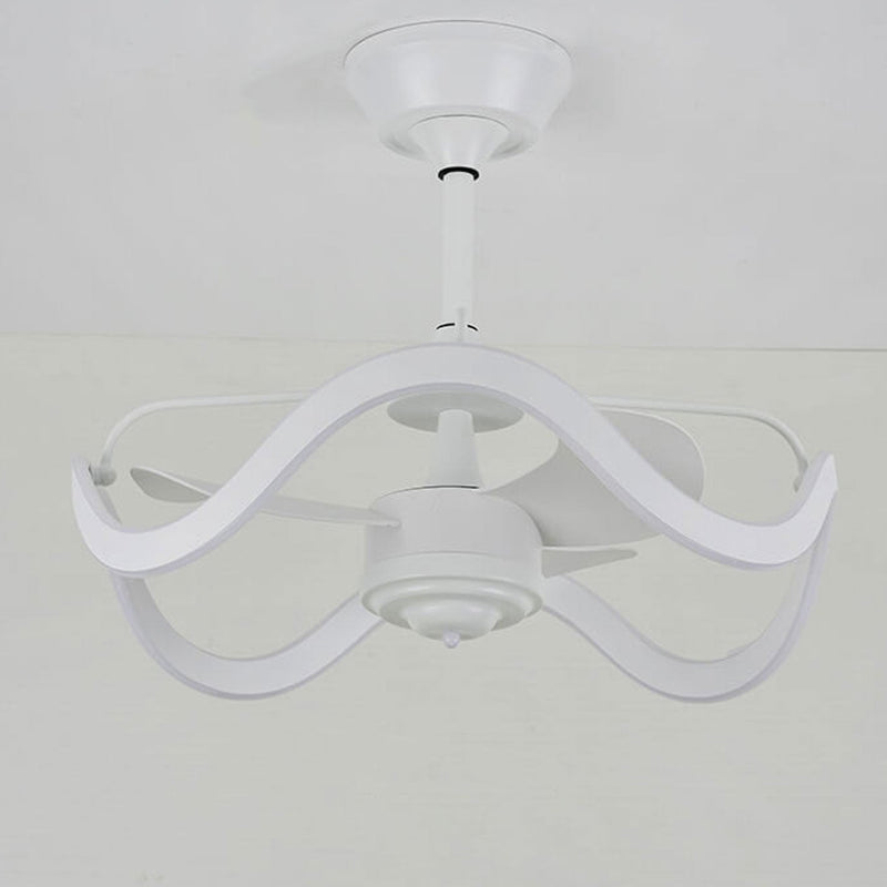 Modern Light Luxury Circular Inverter Silent Downrods Ceiling Fan Light