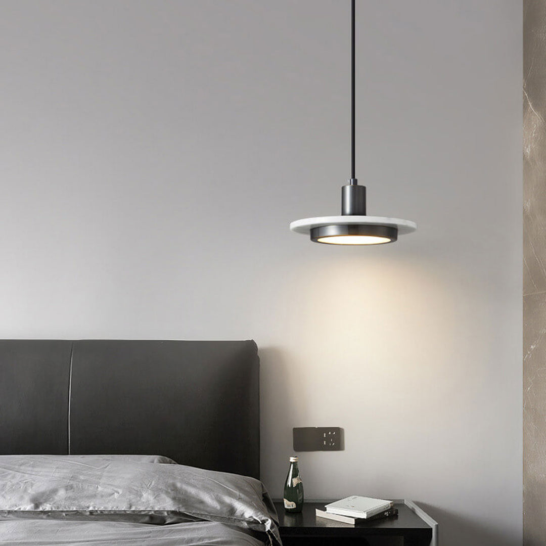 Lustre suspendu en cuivre et marbre Nordic Light Luxury à 1 lumière 