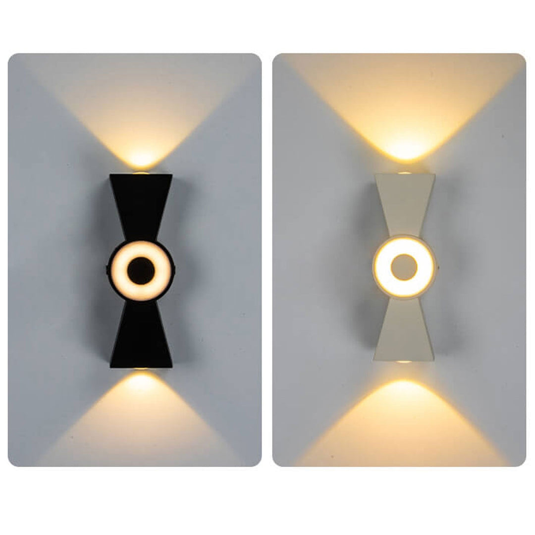 Creative Outdoor Bow Tie Up and Down Illumination LED Waterproof Patio Wall Sconce Lamp