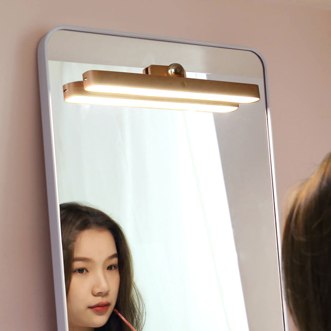 Lampe murale à LED magnétique USB en bande de bois moderne pour miroir 