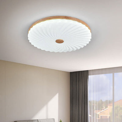 Chinese Log Simple Round LED Flush Mount Light