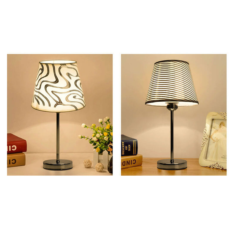Lampe de table européenne rétro en tissu à 1 lumière 