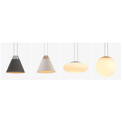 Nordic Light Luxury Hardware Glass Round Flat LED Pendant Light