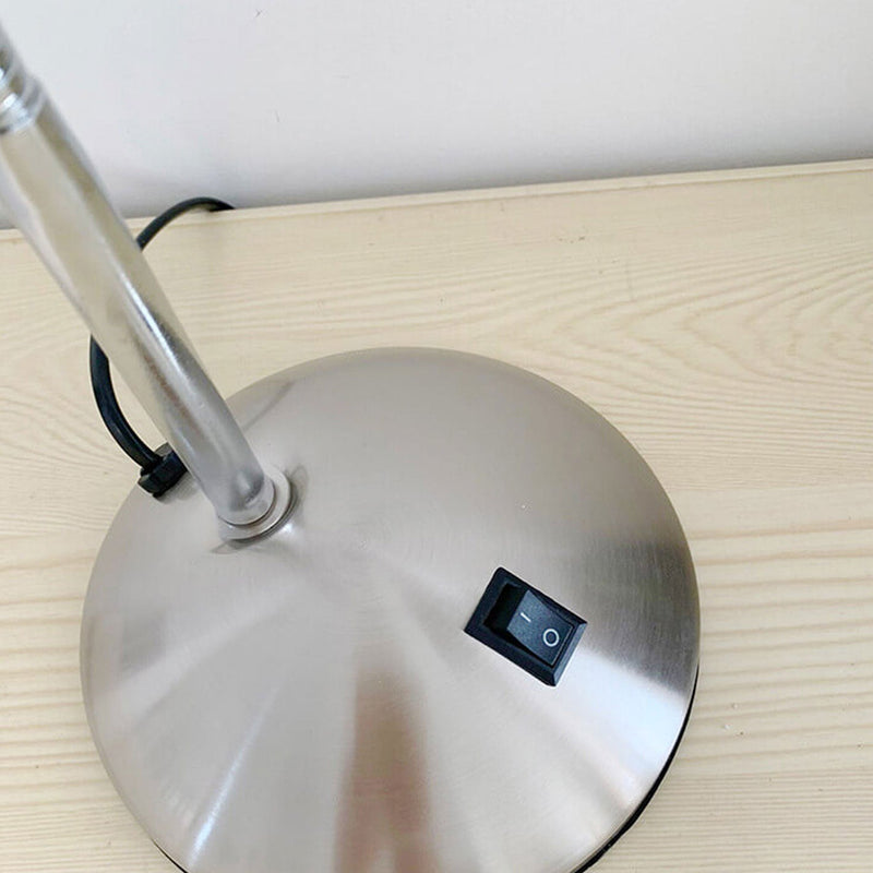 Vintage Industrial Aged Chrome Metal 1-Light Table Lamp