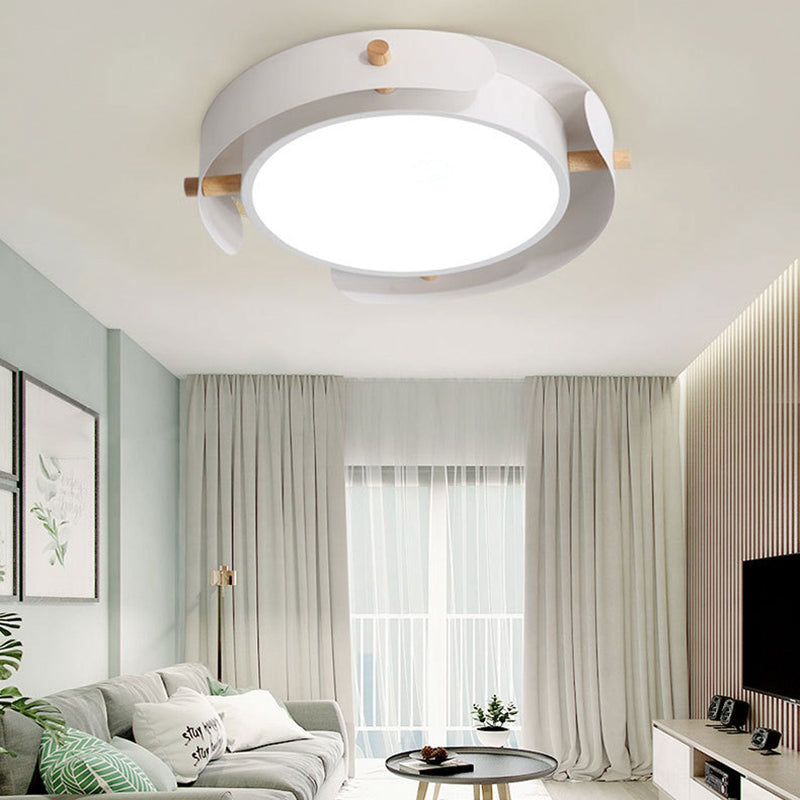 Nordic Simple Log Round LED Flush Mount Light