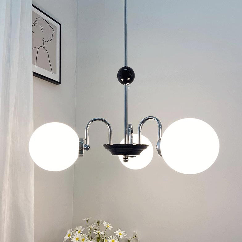Nordic Minimalist White Glass 3/5-Light Chandeliers