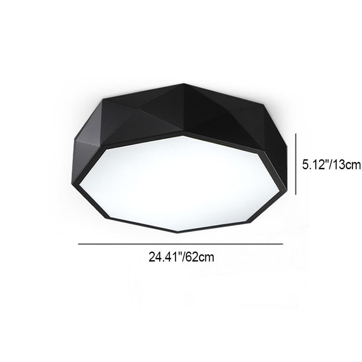 Modern Minimalist Rhombus Geometry Acrylic Iron LED Flush Mount Ceiling Light for Living Room