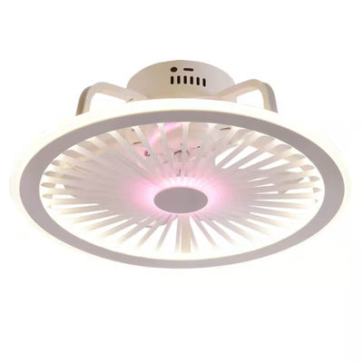 Modern Clear Acrylic LED Flush Mount Ceiling Fan Light