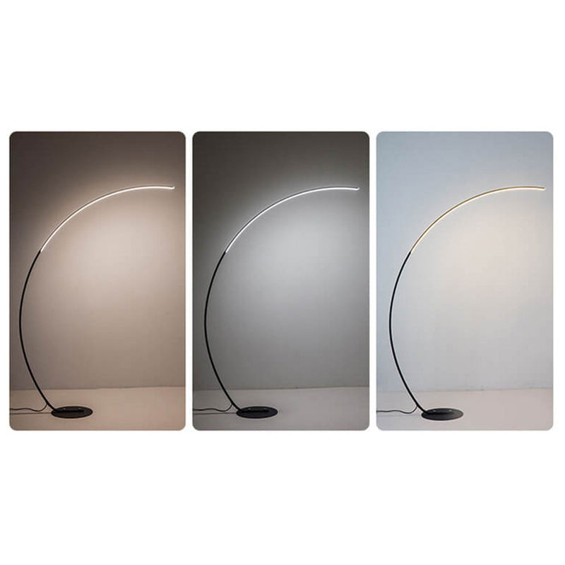 Minimalistische gebogene LED-Stehleuchte aus Aluminium 