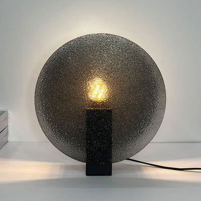 Moderne, helle, luxuriöse, runde, 1-flammige Tischlampe aus Milchglas