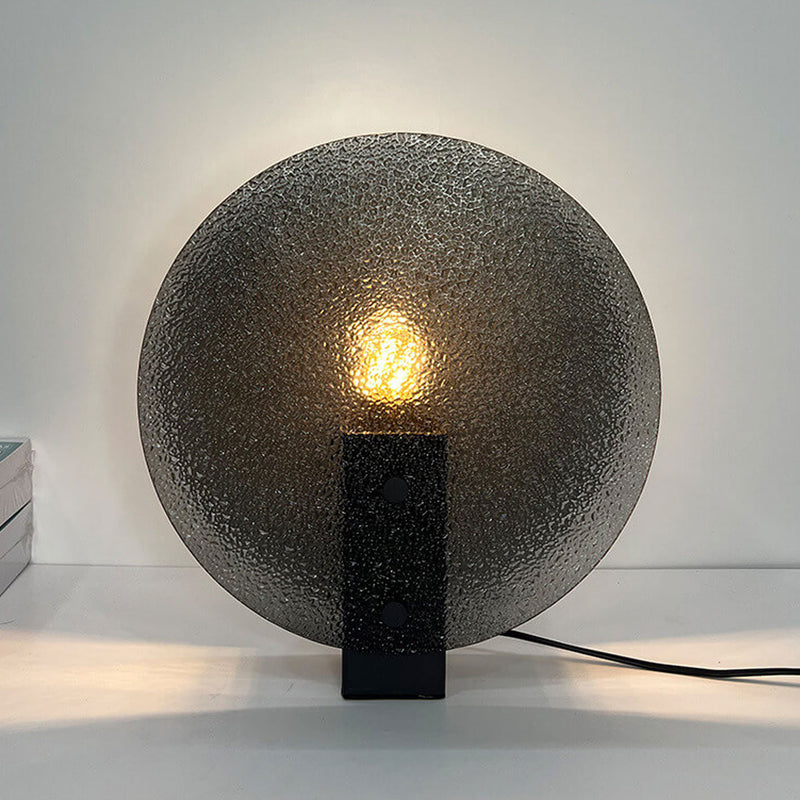 Lampe de table moderne en verre dépoli rond de luxe léger à 1 lumière 