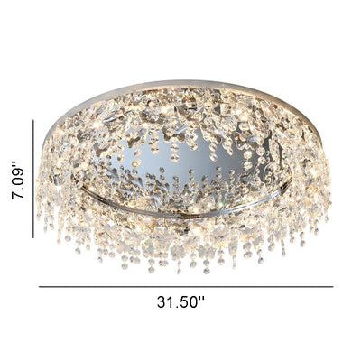 Modern Crystal Pendant Nordic Light Luxury 6/8/12-Light Flush Mount Light