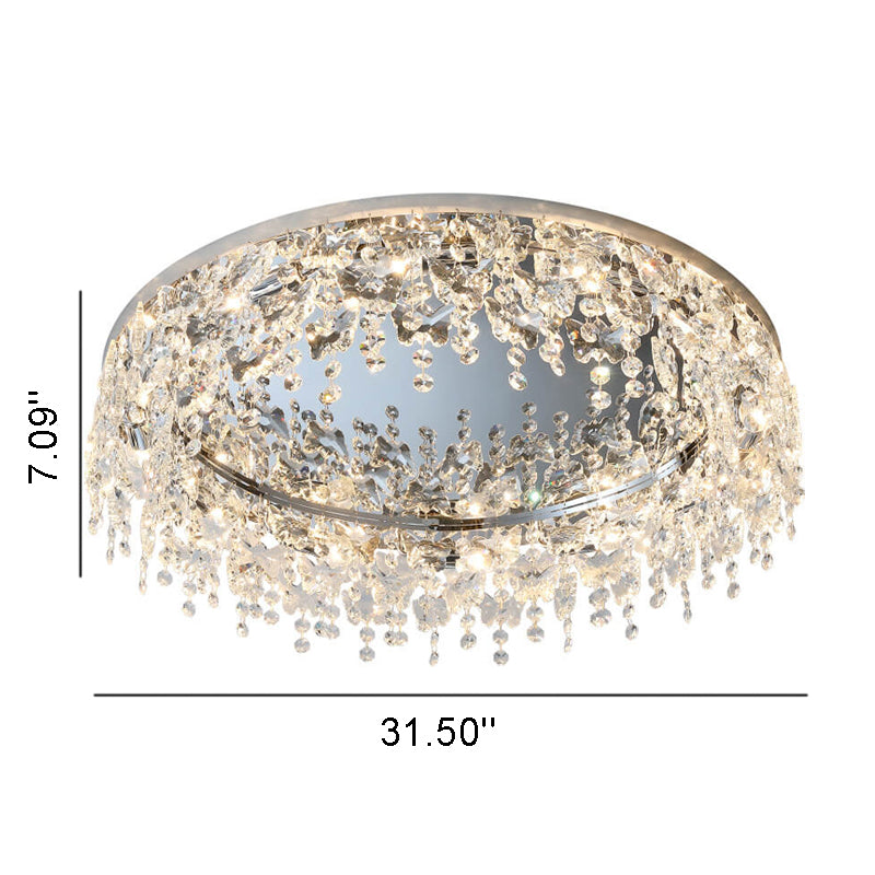 Modern Crystal Pendant Nordic Light Luxury 6/8/12-Light Flush Mount Light