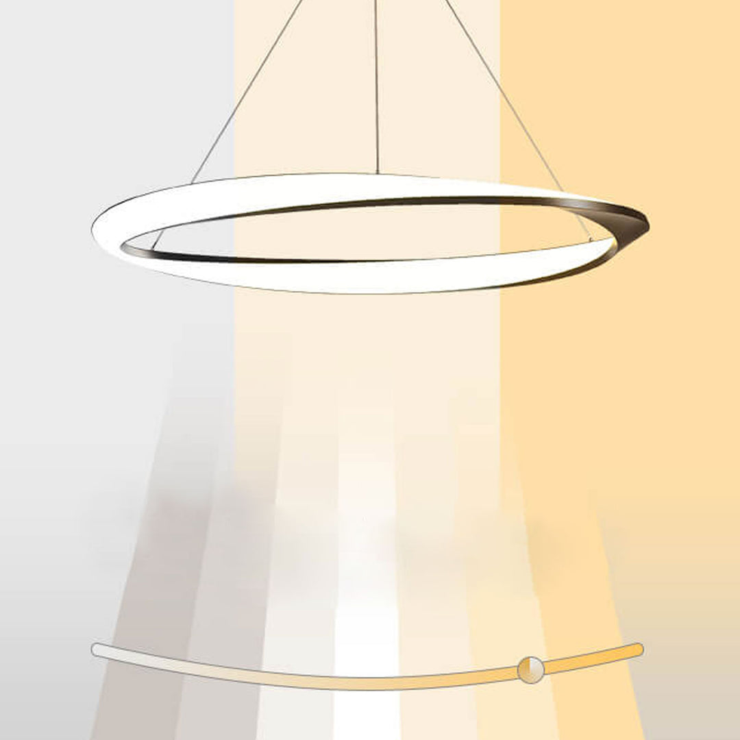 Lámpara colgante LED redonda de aluminio de lujo nórdico 