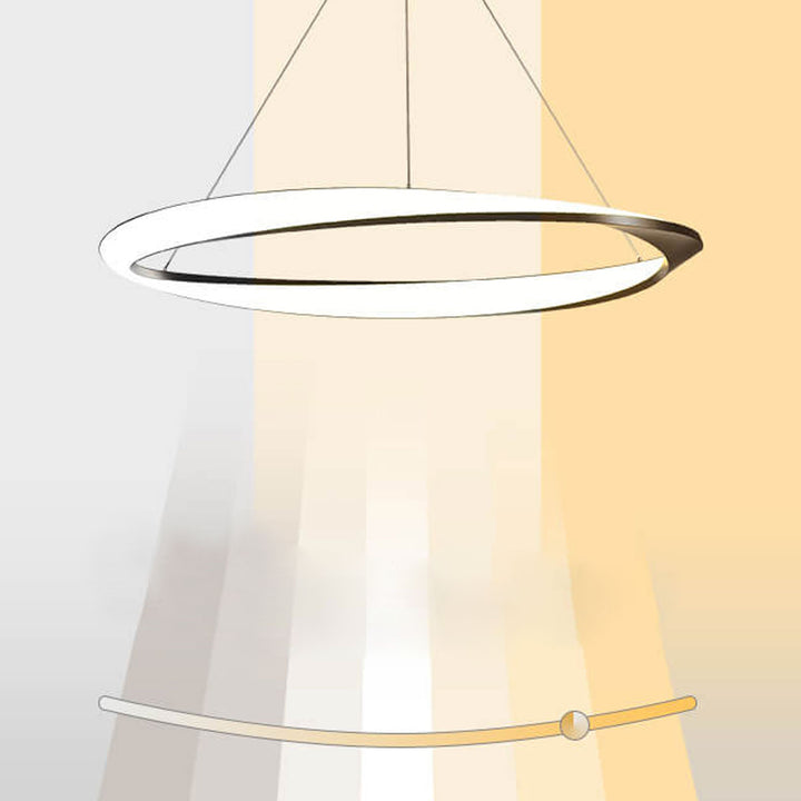 Lámpara colgante LED redonda de aluminio de lujo nórdico 