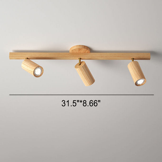 Simple Log Spotlight Track LED Semi-Flush Mount Ceiling Light